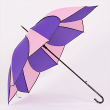 Auto abierto de melocotón y púrpura Umbrella recta (BD-53)